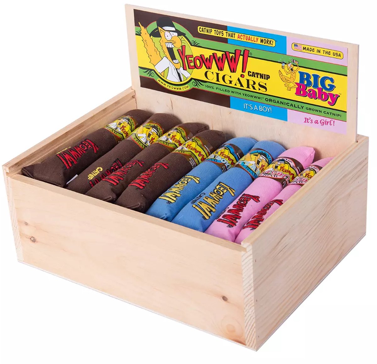 Yeowww! Cigar Box Trio 24 st - Kattenspeelgoed met Catnip - Yeowww Cigar Box - catnip sigaar
