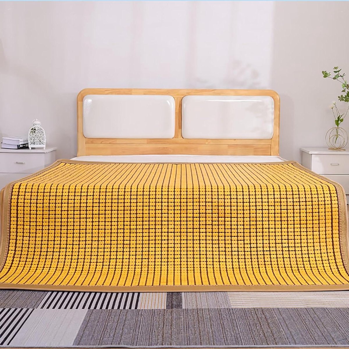 Bamboe Bedmat - Zomer Koelmat - Koel Slapen - Carbonized Afwerking - 1.2x1.9m - N.v.t.