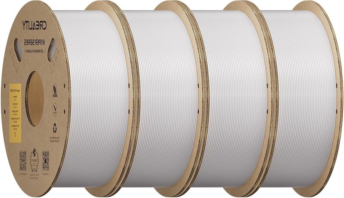 3D Printer Filament - PETG Filament - Hoge Snelheid Printen - Hoge Meetnauwkeurigheid - 4 kg - Wit