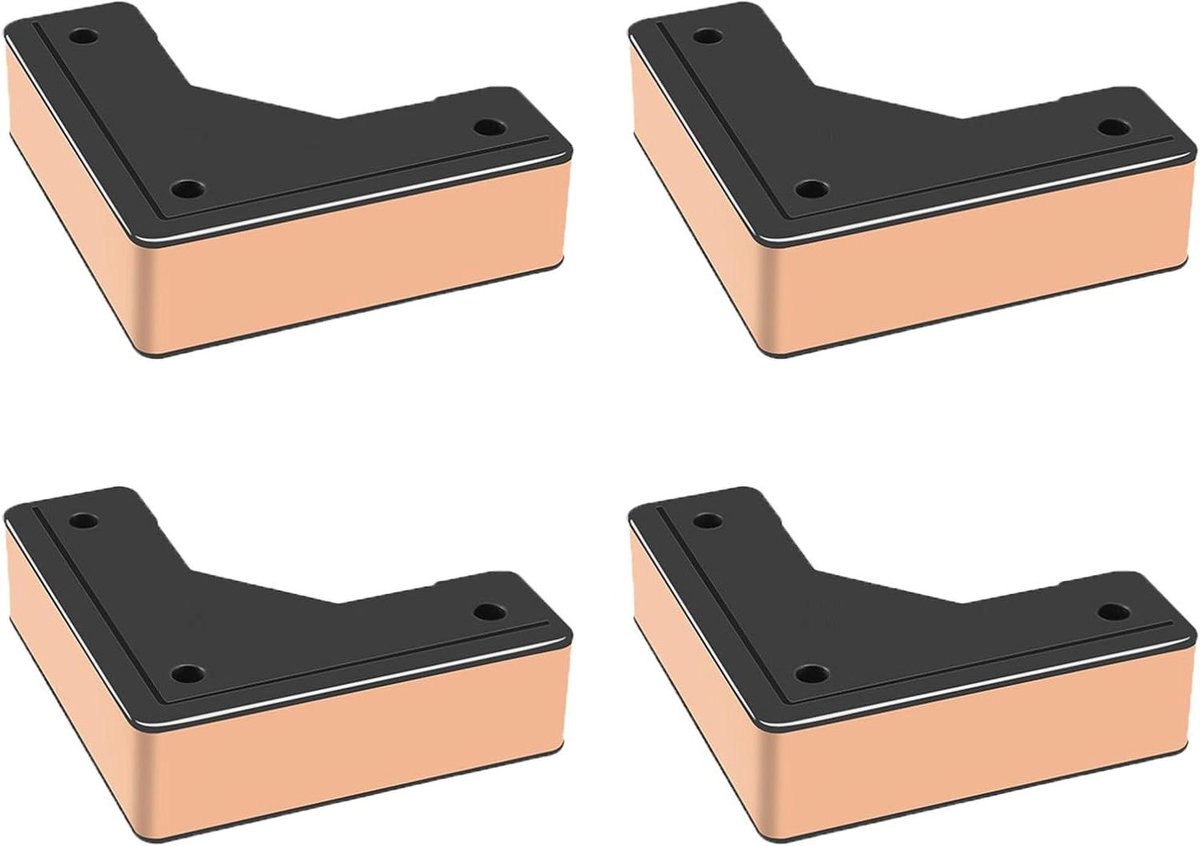 Meubelverhogers Set - Bankpoten Verhogers - Meer Opbergruimte - Roestvrij Staal - 4 Stuks 5cm - Roségoud