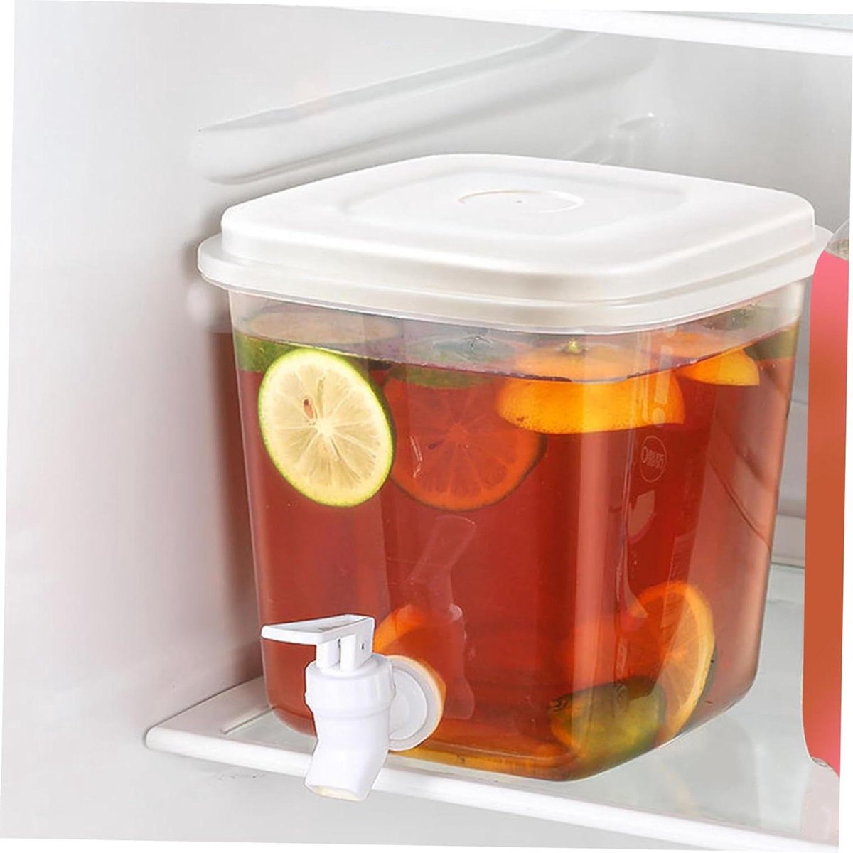 Drankdispenser met kraan - Koelkast kan - Dranken koelen - Hittebestendig materiaal - 35 liter - Wit