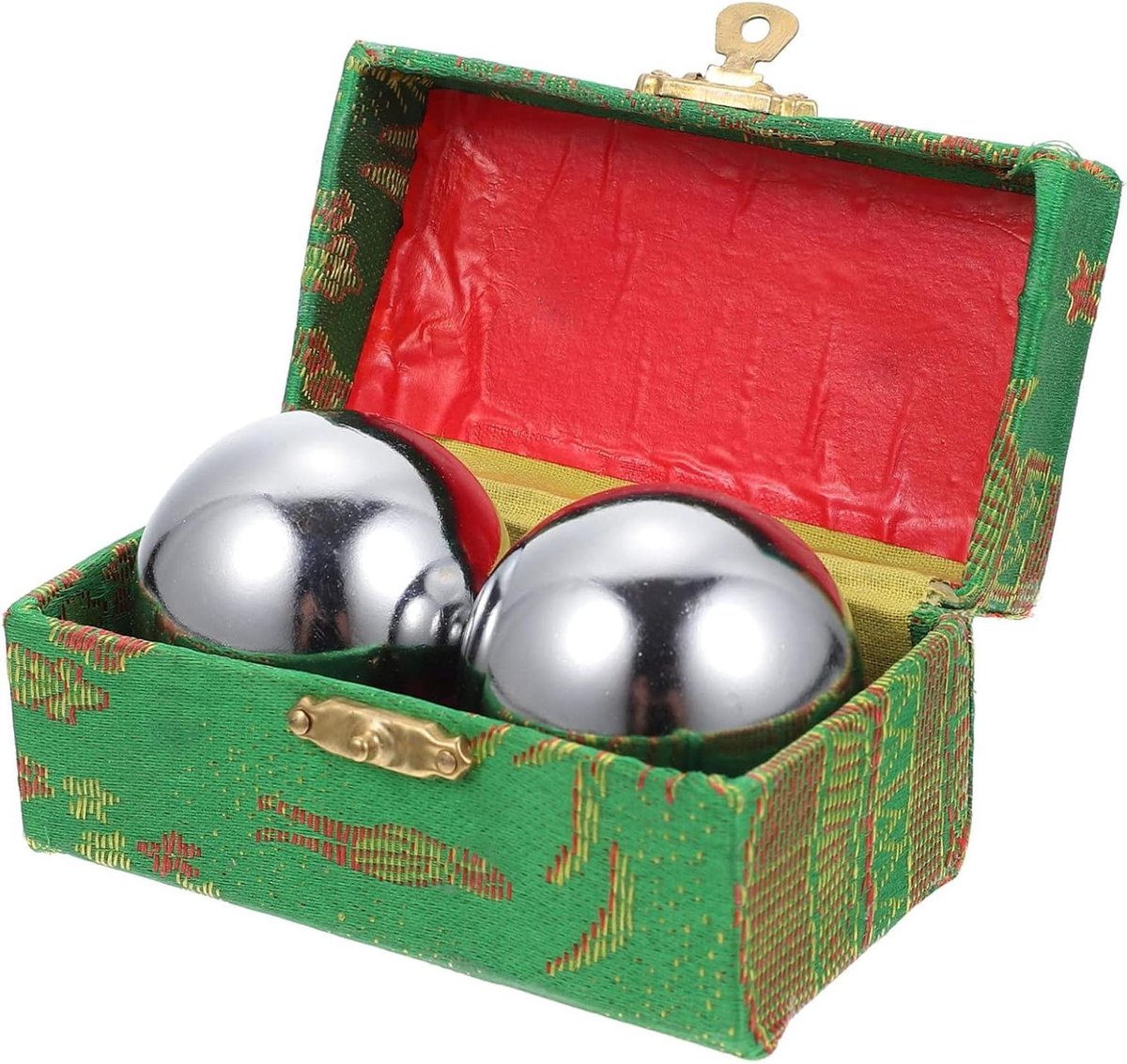Metalen Massageballen - Fitnessballen Handbal - Handtherapie Ontspanning - Gladde Textuur - 50mm Diameter - Zilver