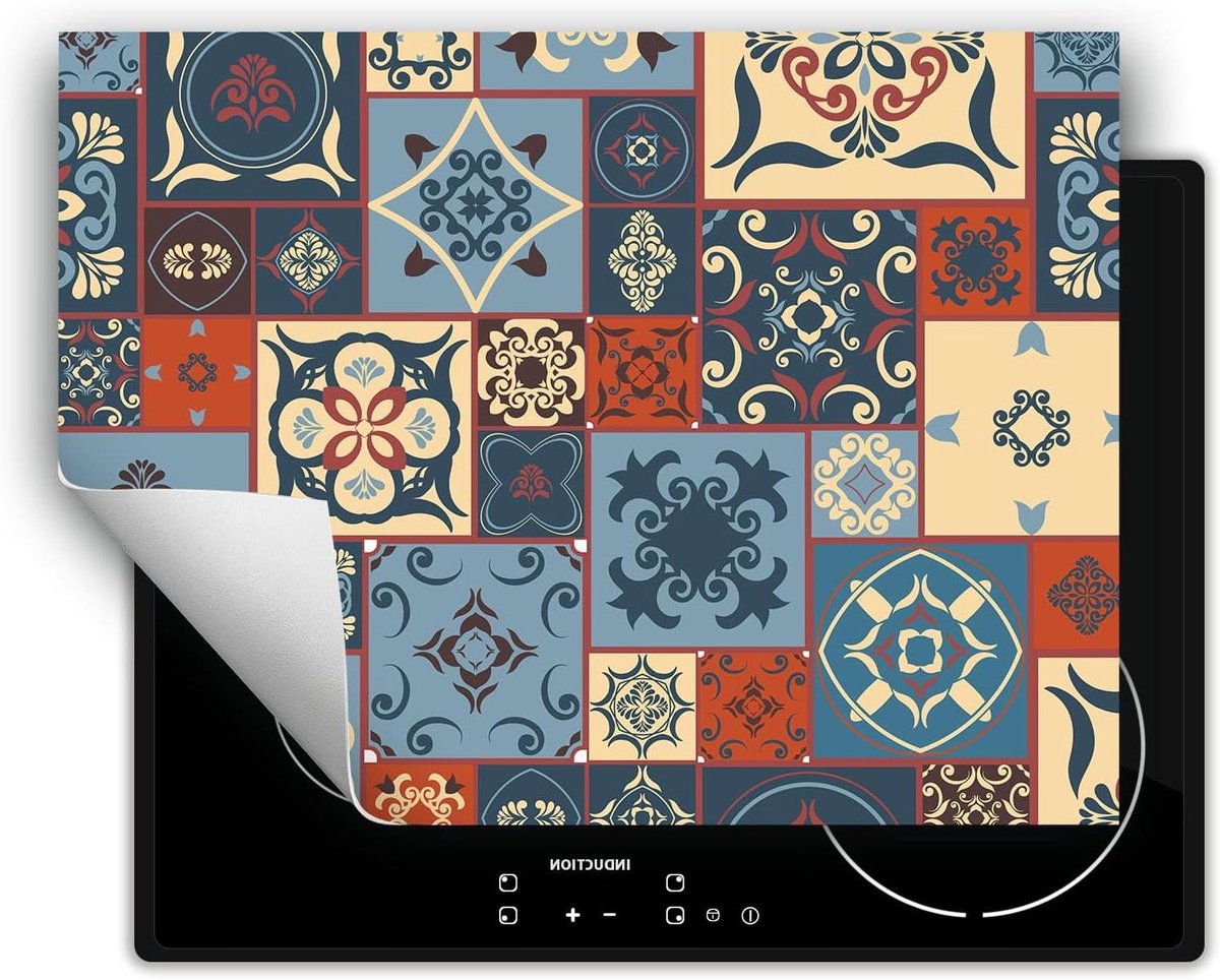 Inductie Kookplaat Beschermer Aanrecht Mat Keuken Decoratie Anti-slip Vinyl 70x52 cm Kleurrijk Mozaïek