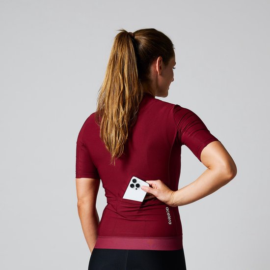 Acelera Essential Wielershirt - Fietsshirt Dames Korte Mouw - Wielrenshirt - Fietskleding - Rood - Maat S van Acelera — afbeelding 5