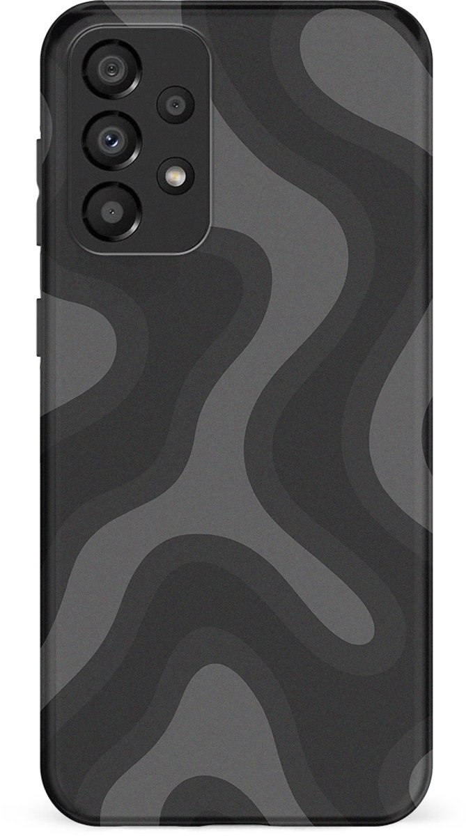 DripCase Curvy Lines Hoesje Samsung Galaxy A53 | Backcover met Mag | Design Tough Case Samsung Galaxy A53 Onyx Flow