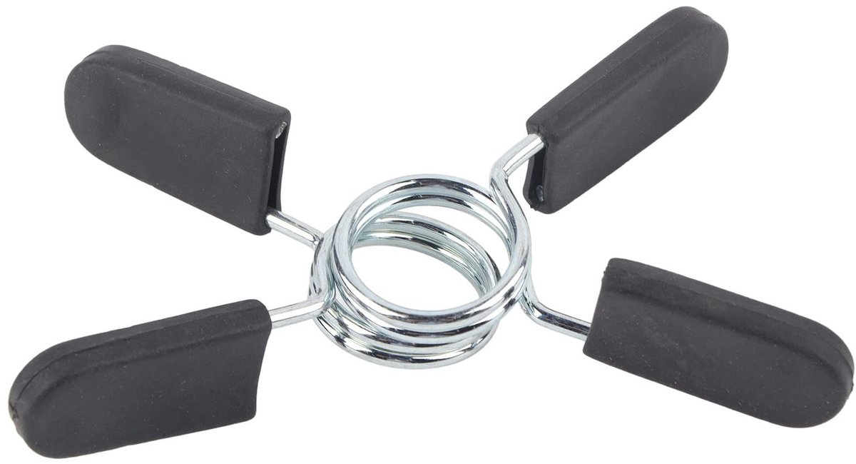 Dailygoods- Halterklem 2-delig - Rubberen Rekken - Veiligheidsklem - Gewichten Beveiliging - Fitness/Thuisapparatuur - Gemakkelijk te Verwijderen - Gewichtheffen