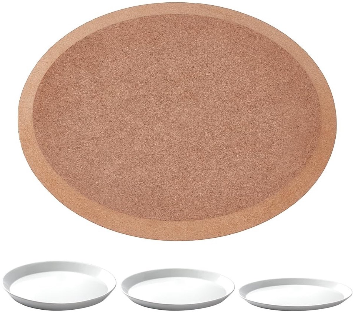 Dailygoods- Keramische Vorm Ovaal - Handgemaakte Komplaat - Pottenbakkersgereedschap - MDF Dichtheid Plaat - 25 x 19 x 1,5 cm - Premium Kwaliteit - Pottenbakkersvorm