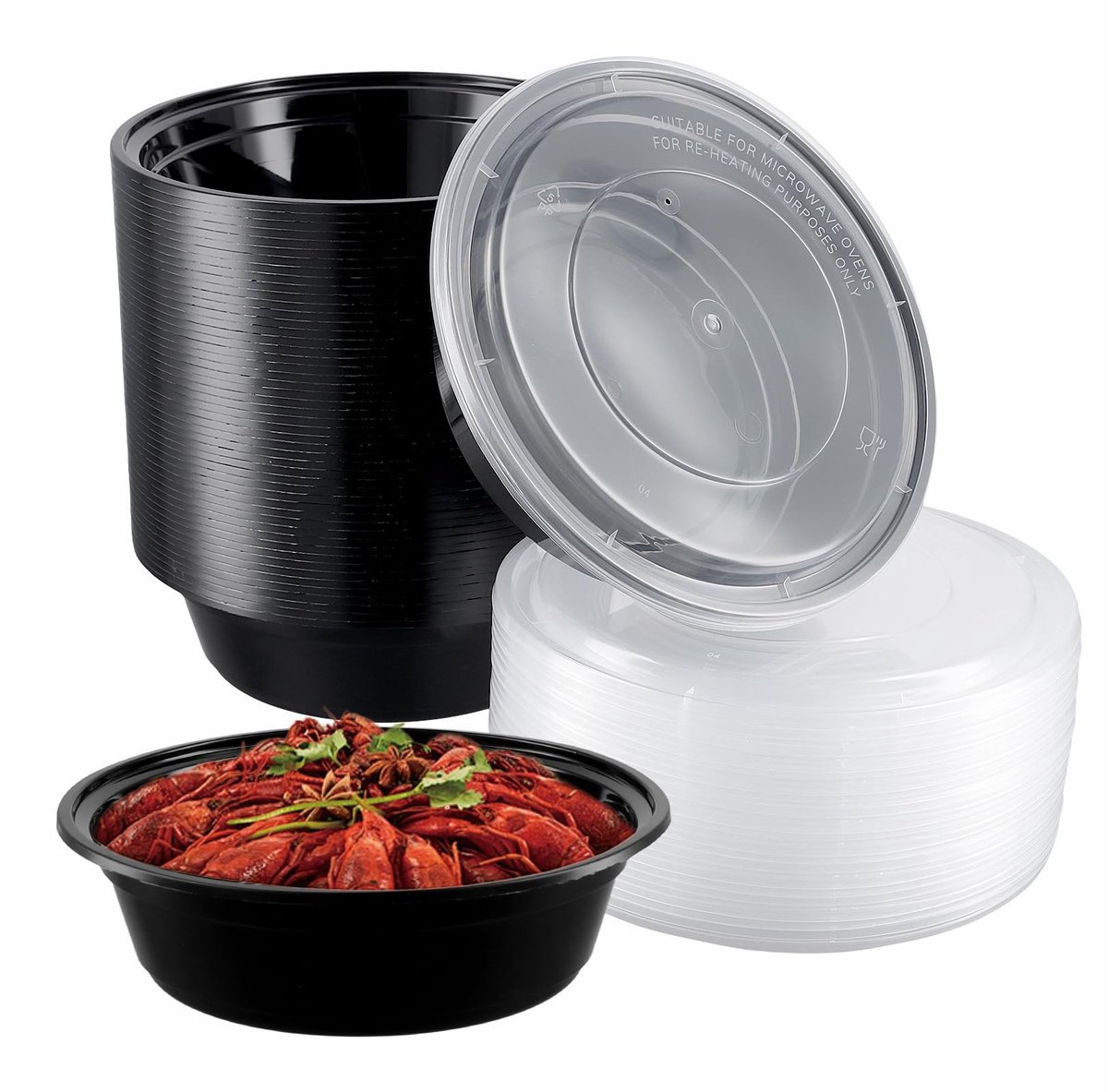 Dailygoods- Maaltijdbereidingscontainers 50 Stuks - Luchtdichte Voedselcontainer - Magnetronbestendig - 28 oz - Transparant Deksel - 17,5 x 5,8 x 13,5 cm - Voedselcontainers