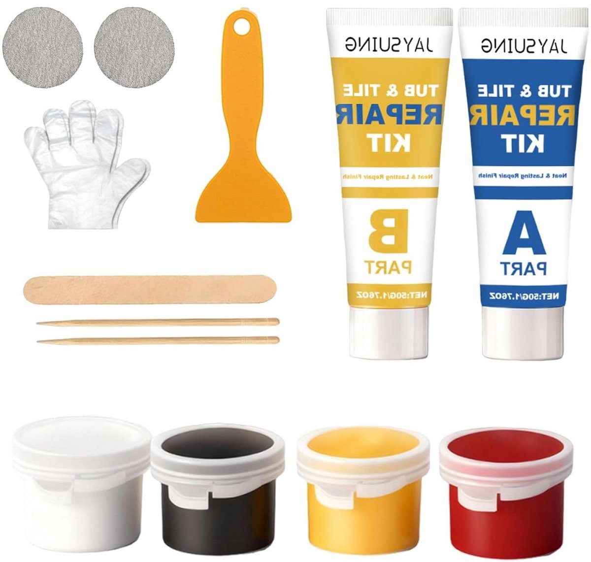 Tegel reparatieset - Emaille reparatie - Oppervlakken herstellen - Kleur aanpasbaar - 50g pasta - Wit