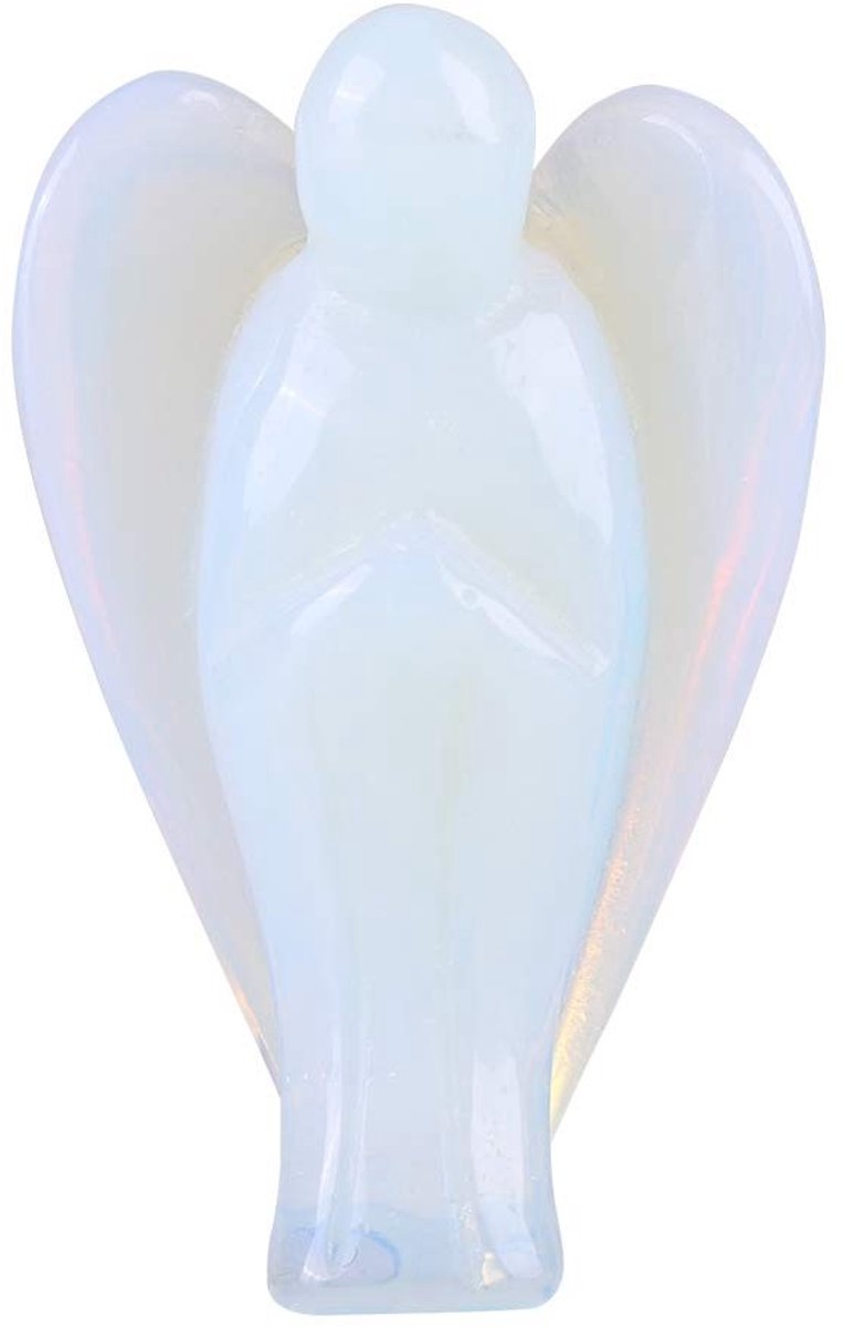 ZEYNOMAX- Opaal Engel - Hoogwaardig Opaalkristal - Engelbeeldje - Genezing Kristal - Meditatie/Zen - 1,5 inch - Puur en Vreedzaam