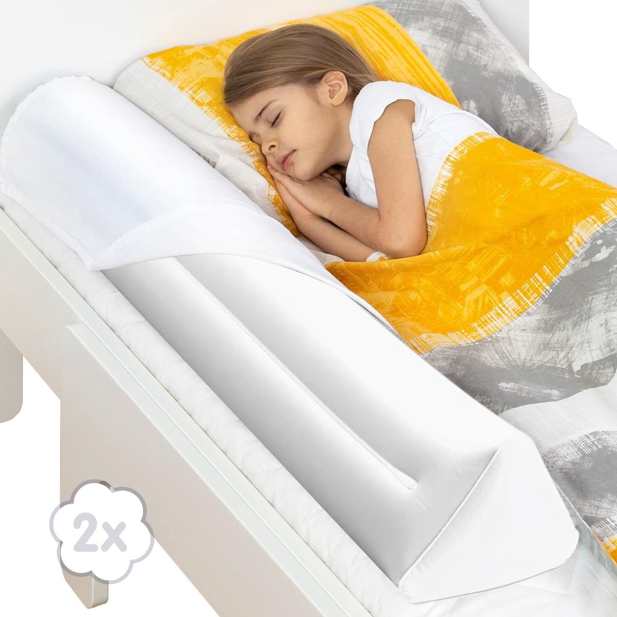 JHUBERS- Bedbeschermer Veilig - Opblaasbare Bedrail - Bumperbeschermer - Reisbedrail - Geschikt voor Enkel/Dubbel/Queen/King Size - Duurzaam PVC