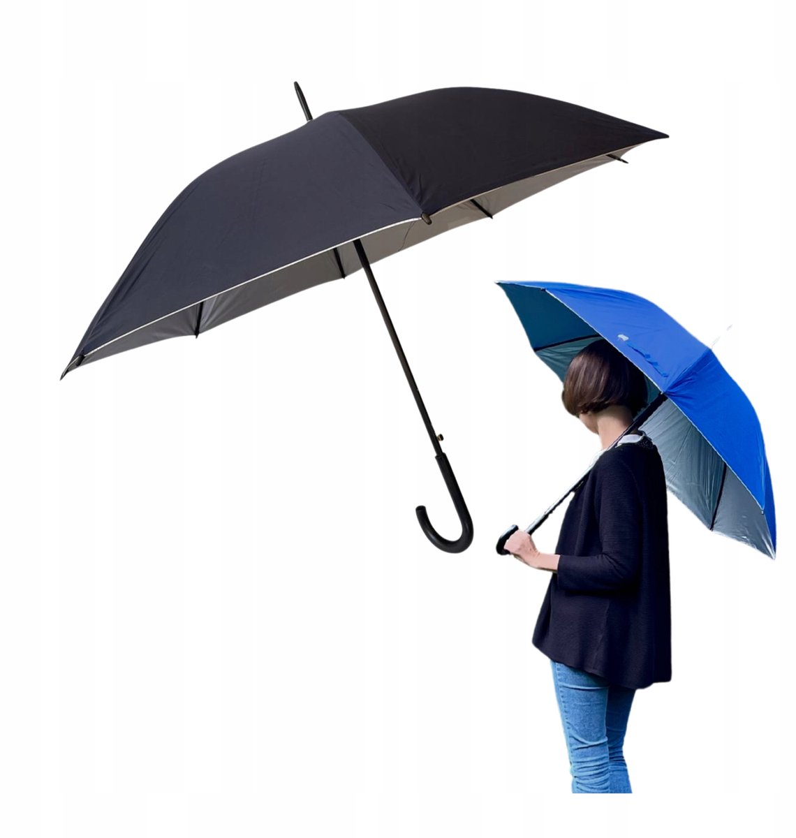 Automatische paraplu, winddicht, regenbestendig, lange steel, mix van kleuren