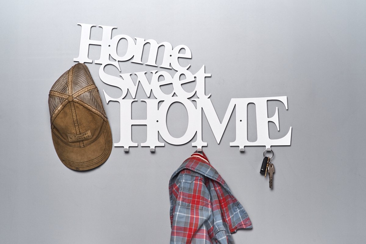 Home Sweet Home Wandkapstok Wit 60cm - Stijlvol en Functioneel