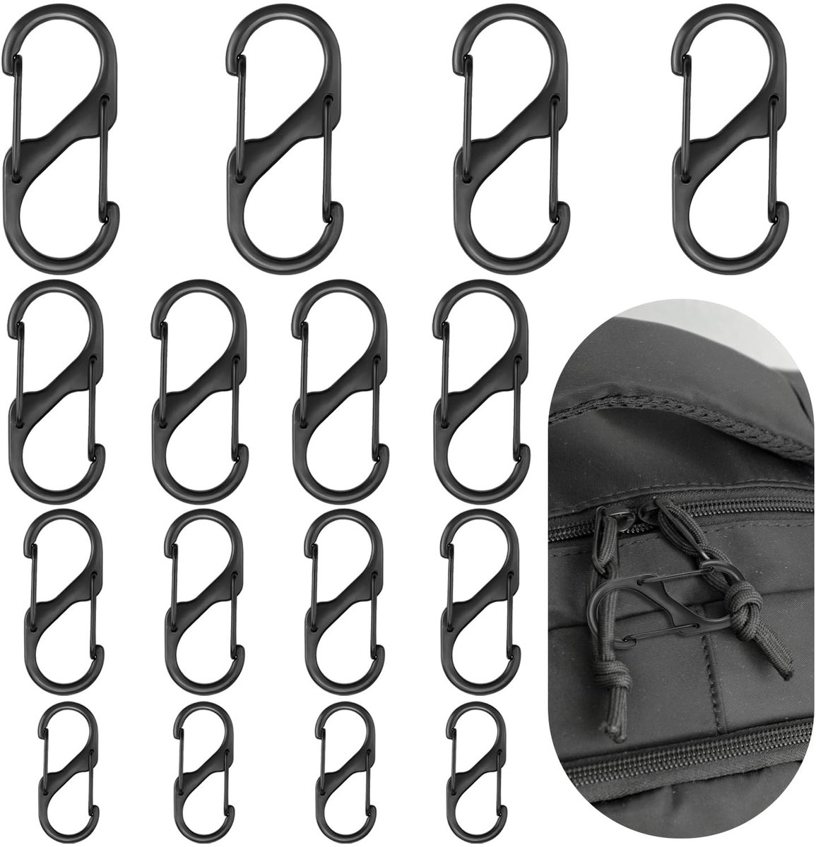 JHUBERS- Ritsclip 16 Stuks - Antidiefstal - Zipper Lock - Lichtgewicht - Duurzaam - Hoogwaardige Legering - Ritsslot