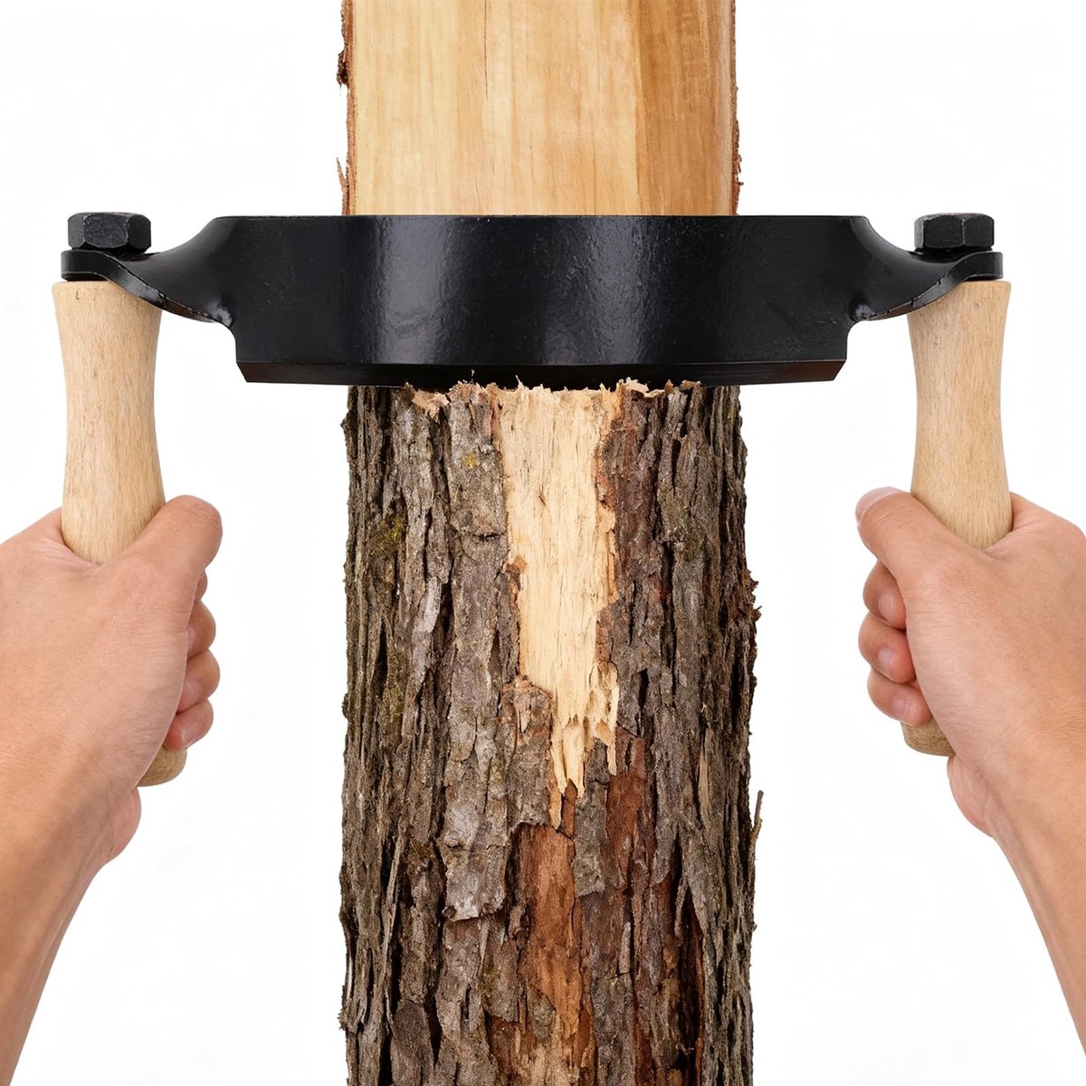 Dailygoods- Trekmes hoge scherpte - Schorsmes - Houtbewerking - Lemmet wolfraamstaal - Handvat hout - Nauwkeurig gebogen ontwerp - Houtsnijmes