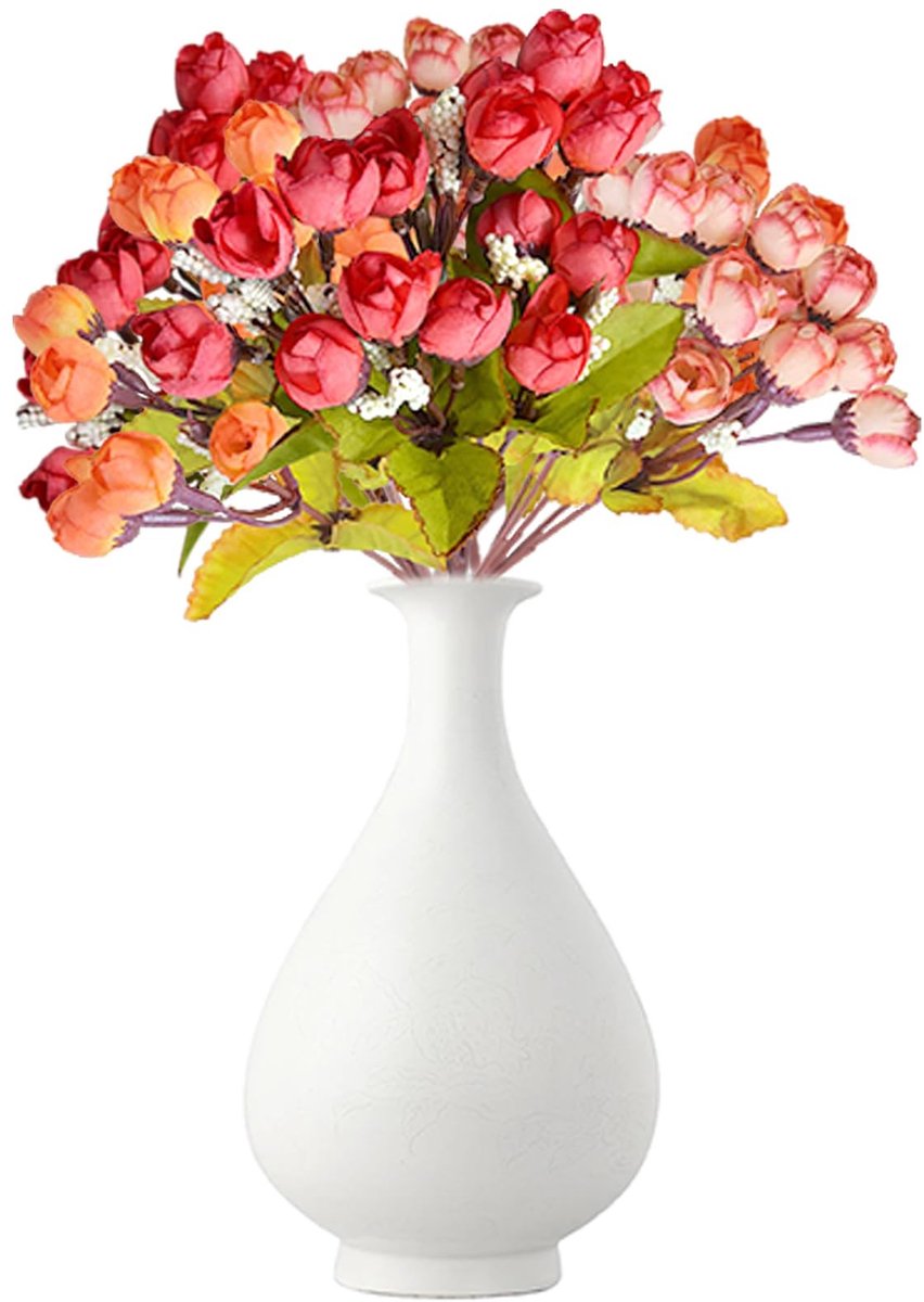 Dailygoods- Kunstbloemen 3 stuks 24 cm - Realistische Kunstbloemen - Kunstbloemen voor Binnen/Buiten - Decoratief Boeket - Zijde/PVC - Natuurlijke Uiterstraling - Nep Bloemen