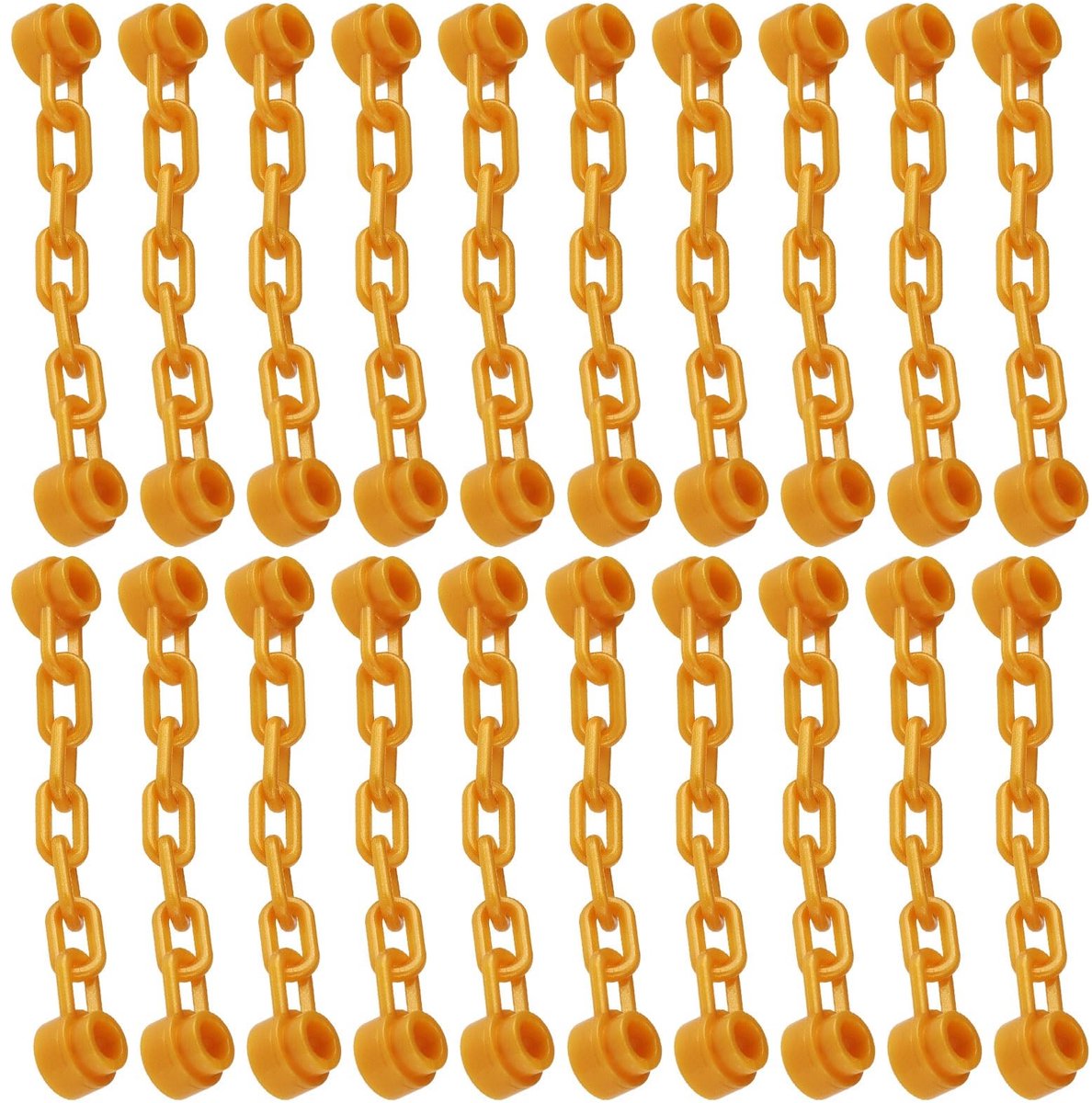 BRENZOOS- Ketting 20 Stuks - 5-Link Ketting - Compatibel met LE GO - Duurzaam Kunststof - Goudkleur - Ideaal voor Bouwmodellen - Bouwketting