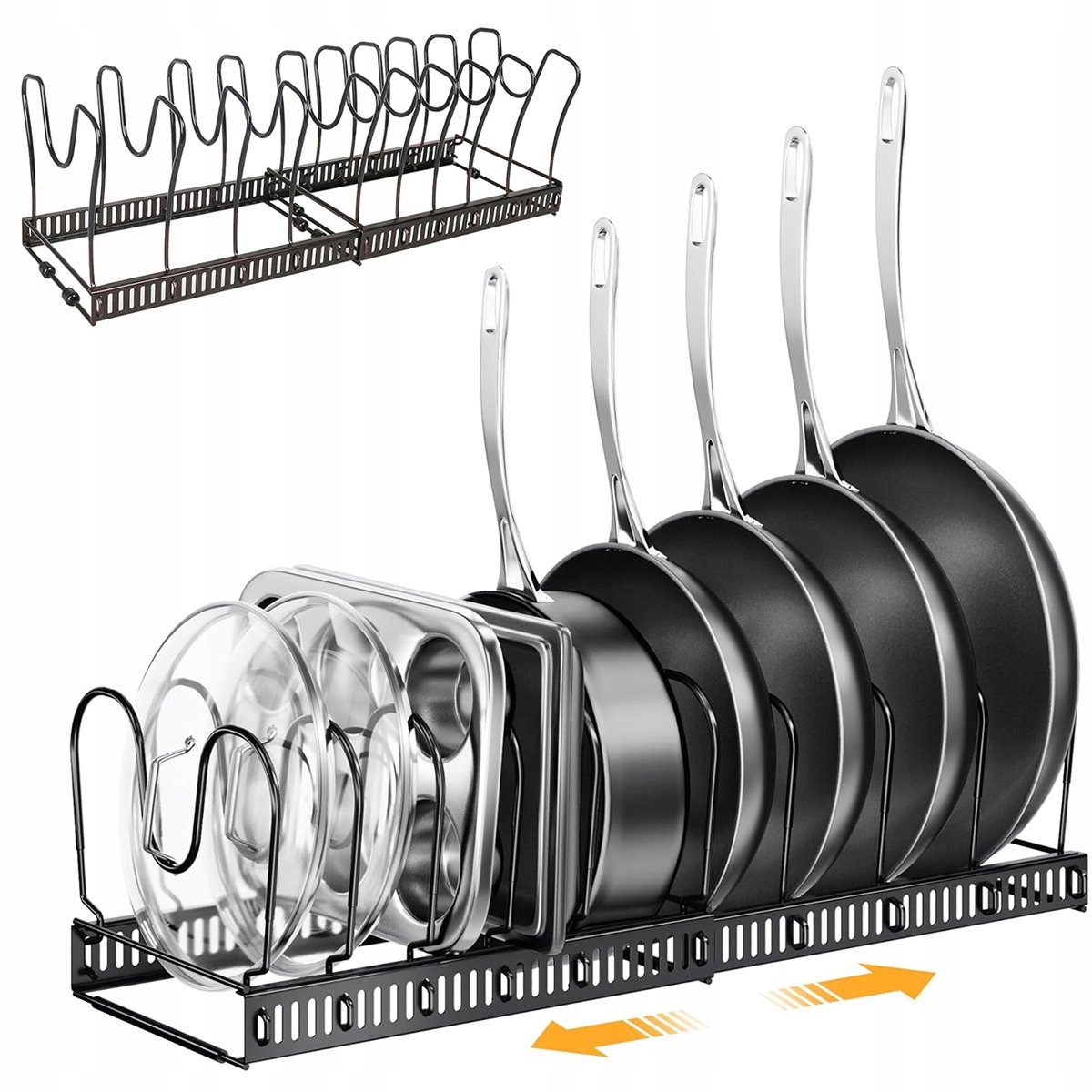 Verstelbare Pan Organizer - Keukenlade Opbergrek (Zwart)