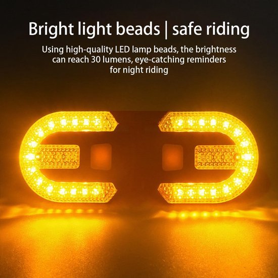 Fiets Richtingaanwijzer - Achterlicht Set - Veilig Fietsen - Afneembaar Met Afstandsbediening - 30lm 600 mAh - Meerkleurig — afbeelding 3