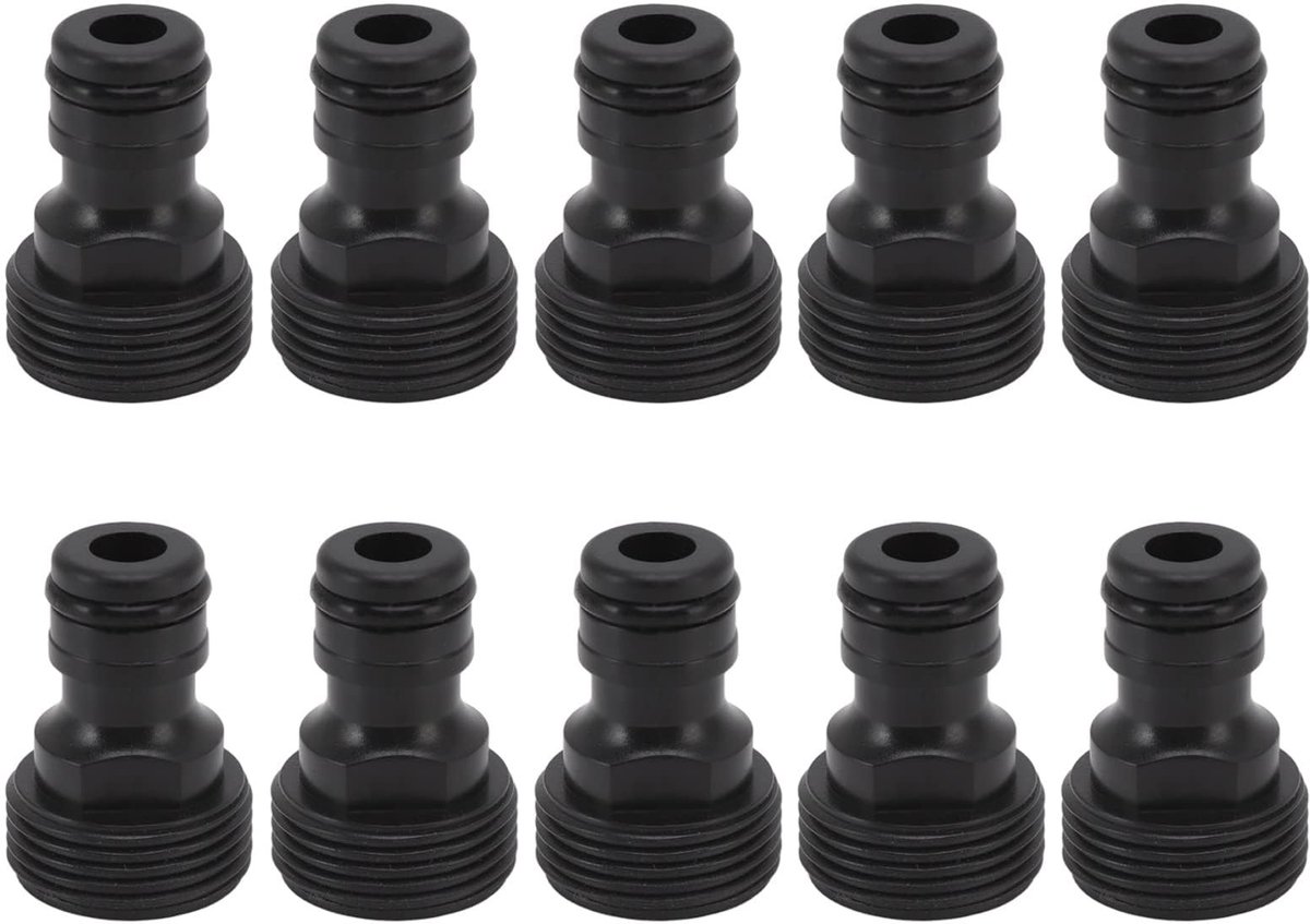 Dailygoods- Kraanconnector 10 stuks - Kunststof - G3/4 Buitendraad - Tuinslang Fitting - Waterslang Koppeling - Goede Afdichtingsprestaties - Tuinslangconnector
