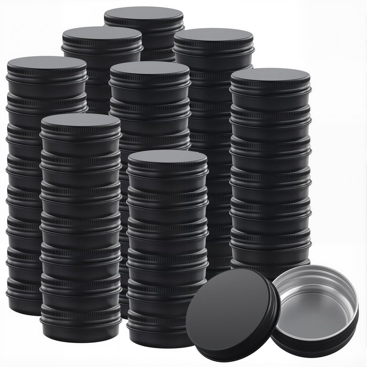 Aluminium Blikken - Metalen Potjes - Kaars Maken - 60 Stuks Set - 30ml Capaciteit - Zwart