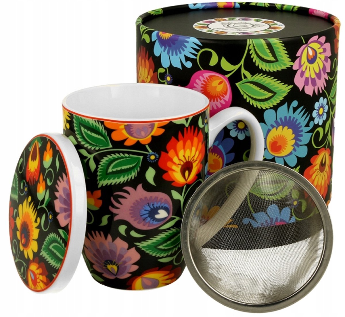 Porseleinen Theemok met Infuser en Deksel - Etnic Duo 380ml