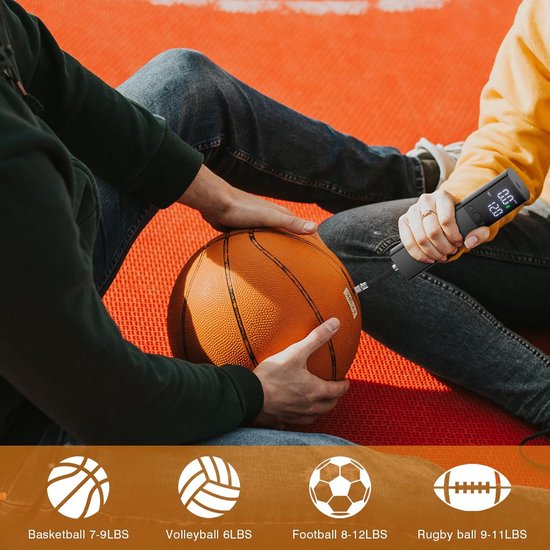 VHV - Ballenpomp - Elektrische ballenpomp - Digitale pomp met drukmeter - Automatisch opblazen voor voetbal basketbal en training van Vhv — afbeelding 2