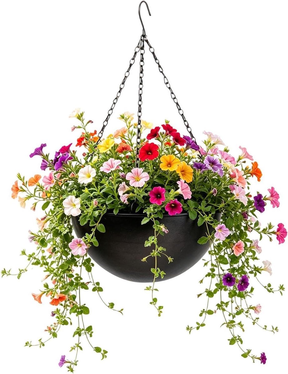 Plantenhanger - Bloempot houder - Planten decoreren - Smeedijzeren constructie - 9 x 19 x 9 cm - Zwart
