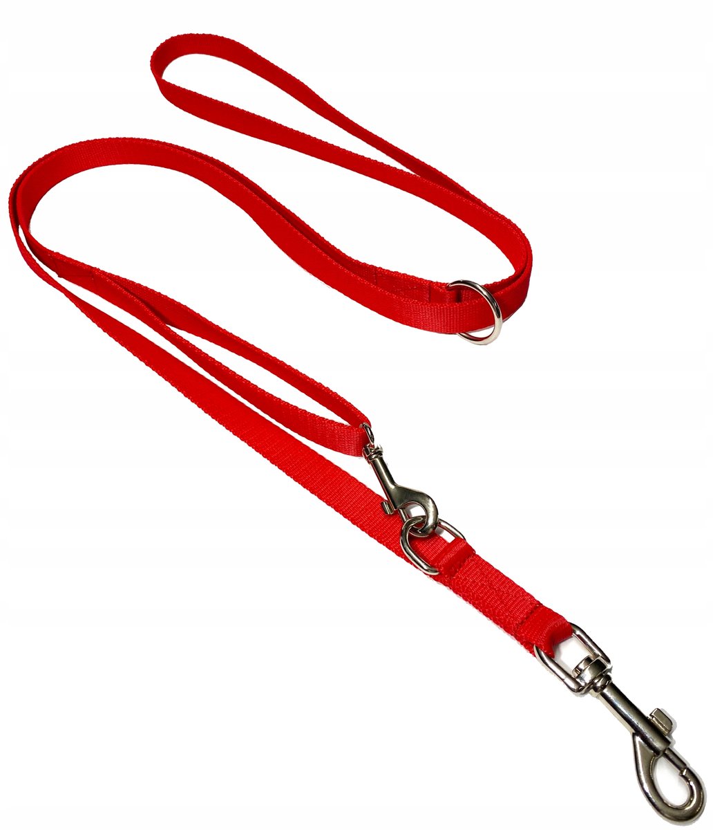 Verstelbare Hondenlijn 250 cm, 20 mm breed, Rood