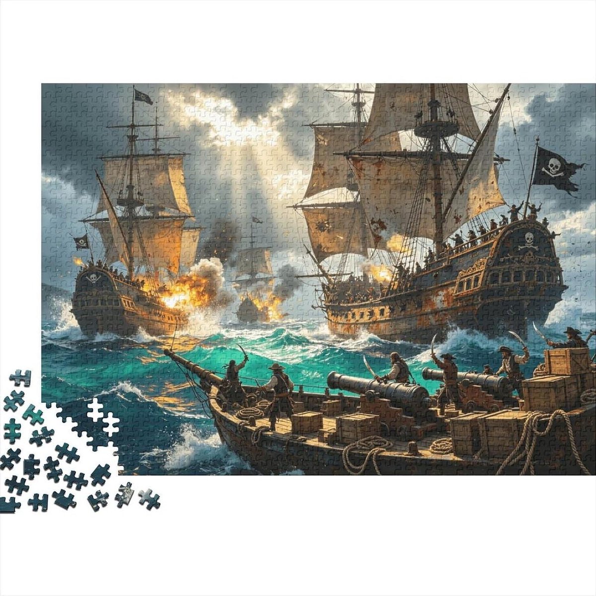 Puzzel Piratenschip - Legpuzzel Volwassenen - Familie Entertainment - Recyclebaar Materiaal - 1000 Stukjes - Kleurrijk