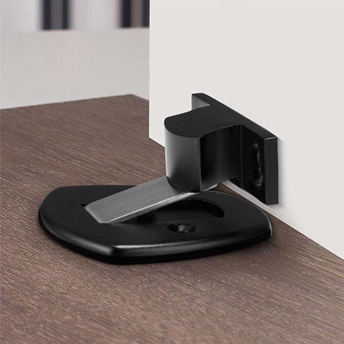 Magnetische Deurstop - Vloer Anker - Deuren Open Houden - Zware Kwaliteit - Ruimte Aluminium - Zwart