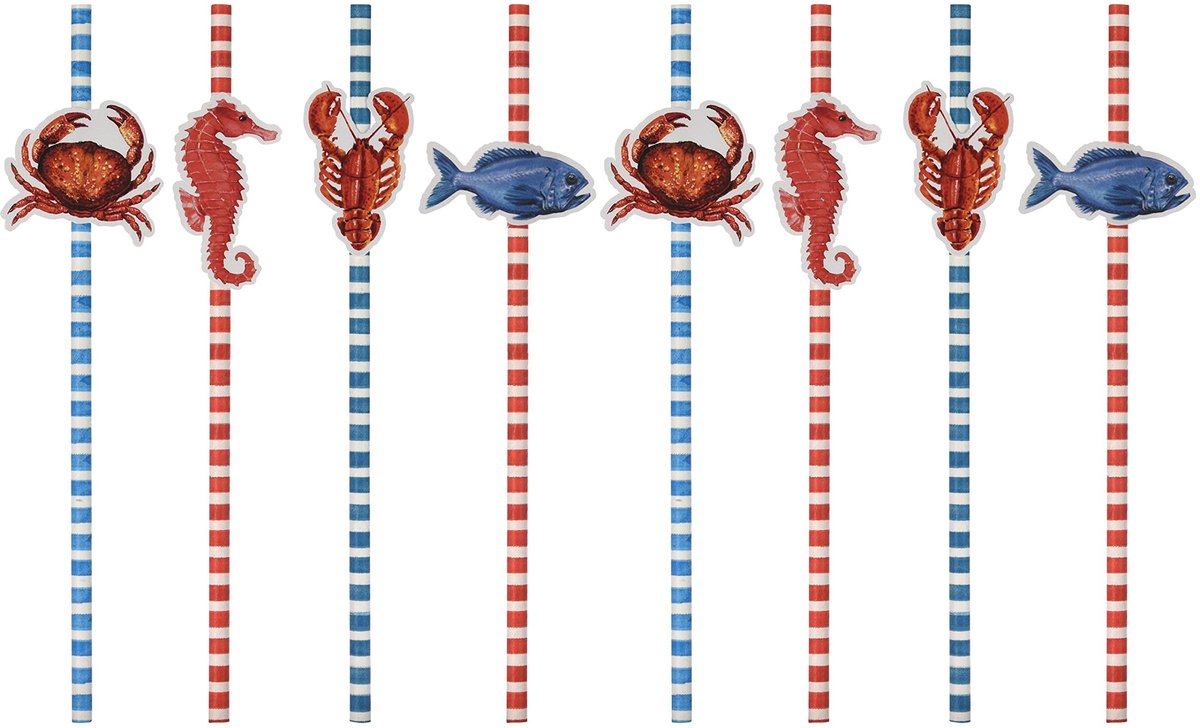 SOUQONE- Papieren Rietjes Biologisch Afbreekbaar - Wegwerprietjes - Feest - Kinderen - Bruiloft - 64 Stuks - 20 cm Lang