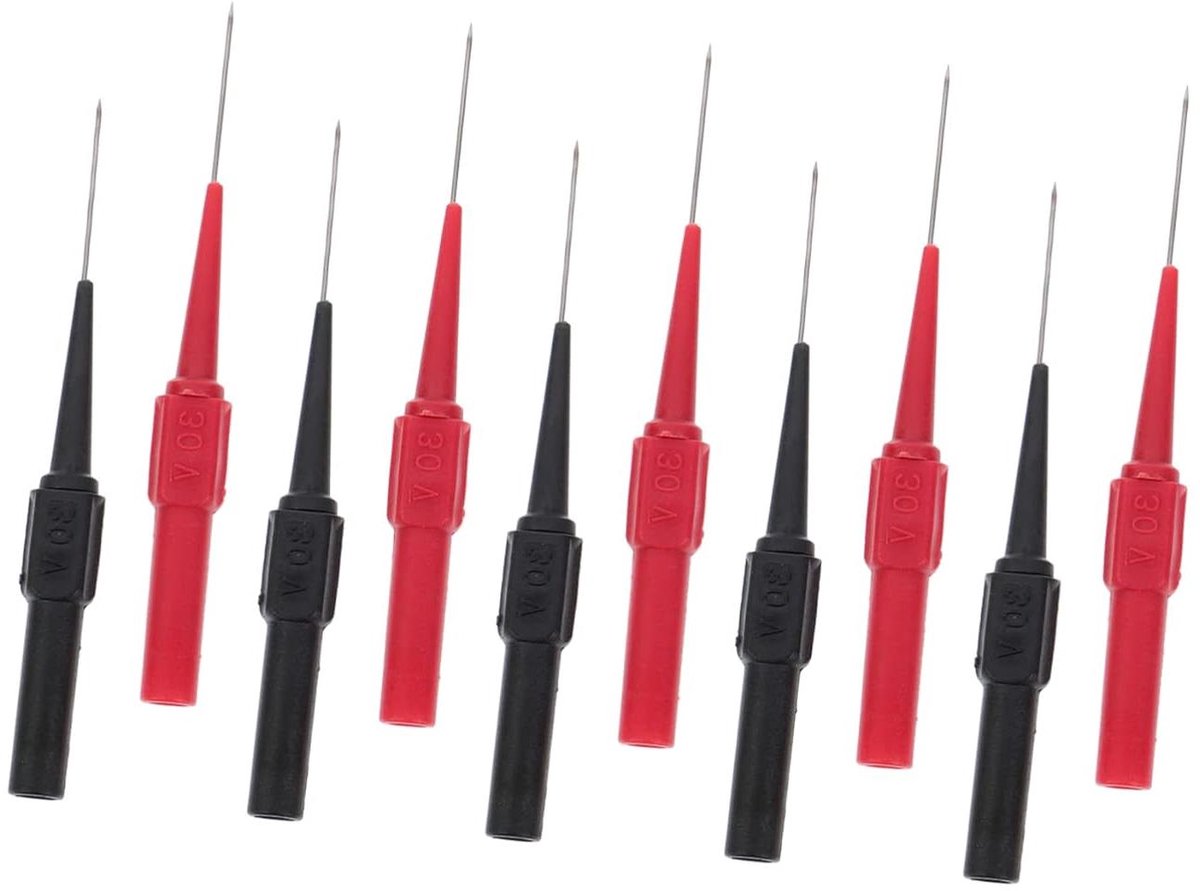 Testpennen Set - Testsonde Sonda - Elektronische Metingen - Hoge Gevoeligheid - 10 Stuks - Rood Zwart