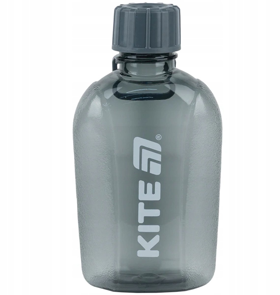 Grijze waterfles 650 ml met handvat, BPA-vrij, transparant - Kite