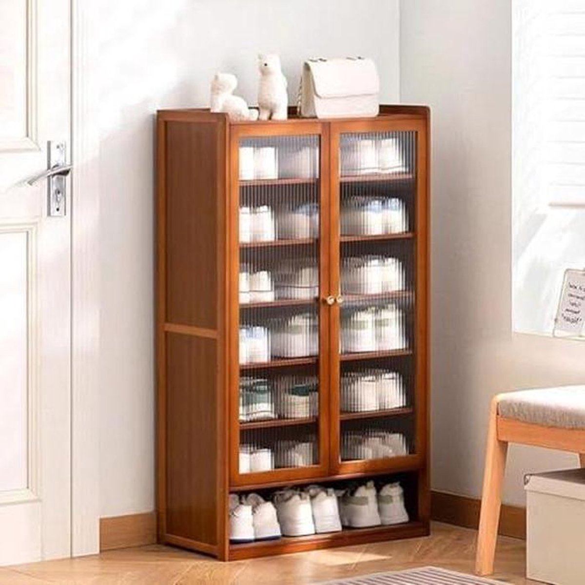 Opbergkast Schoenen - Entree Organizer - Thuis Opslag - Met Aanrecht - 61 cm Breed - Turko