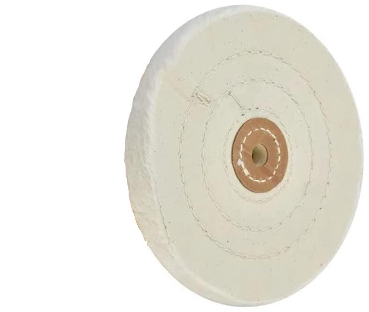 Polijstwielen Set - Schuurschijven Buffer - Metaal Bewerken - Dubbel Gestikt - 100mm 3mm Gat - Wit