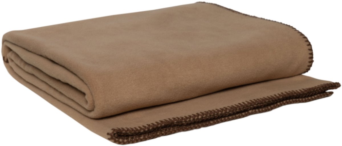 WOOOL® Plaid - Fleece LUX (Camel) - 145×200cm
