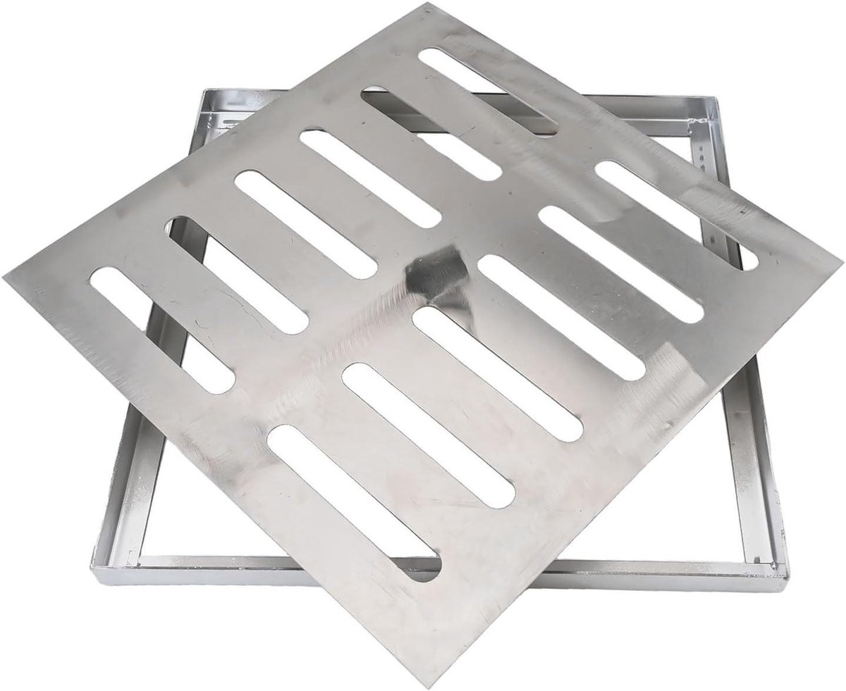 Afvoerdeksel RVS - Roestvrij Rooster - Efficiënte Drainage - Dubbele Rij Gaten - 300x300mm - Zilver