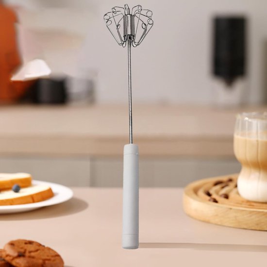 Handmixer Gereedschap - Keuken Roerder - Bakken En Mixen - Tijdbesparend Mechanisme - 26 cm - Wit — afbeelding 5