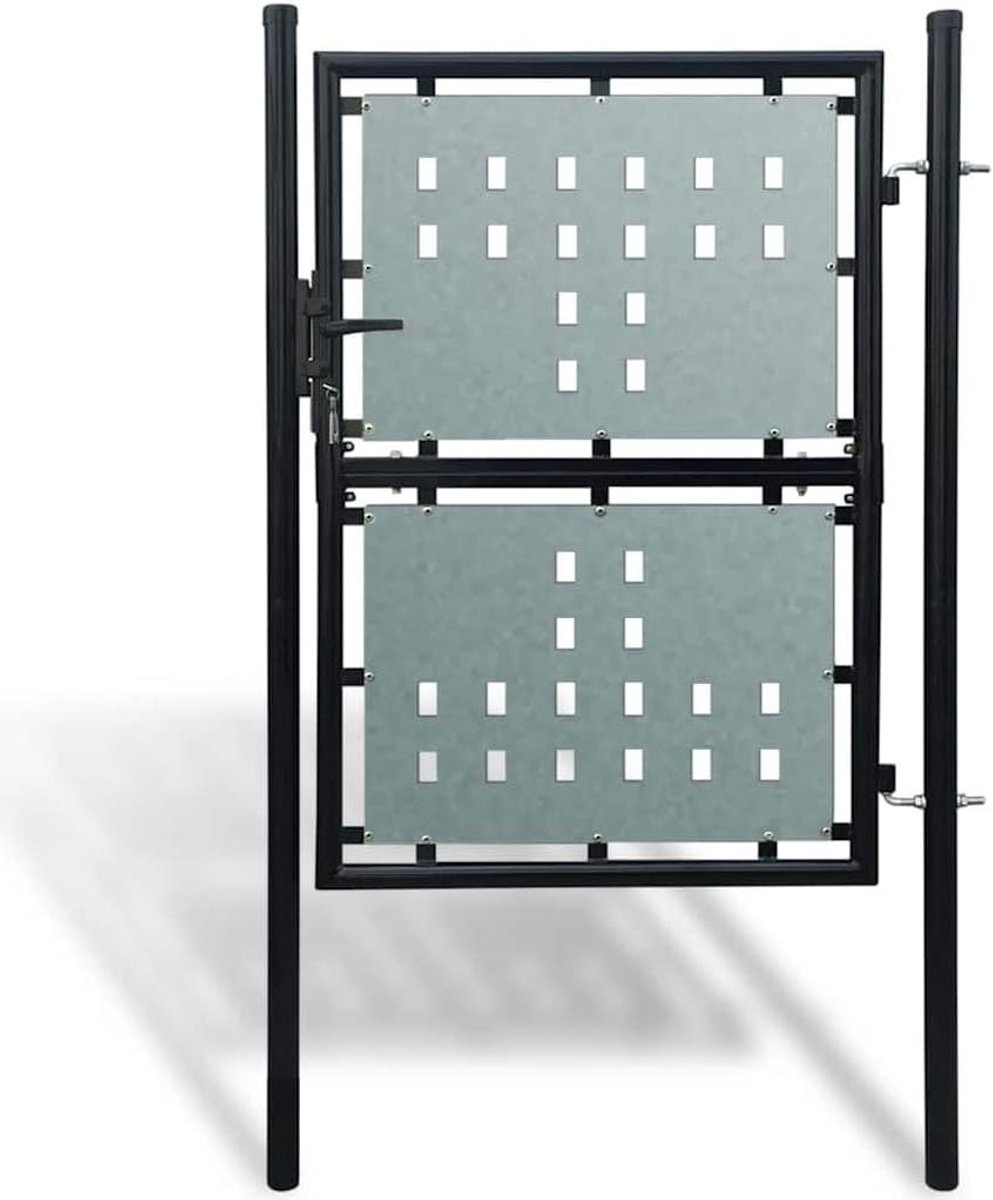 Hekpoort Enkel - Tuinpoort Afrastering - Tuin Afscheiden - Gepoedercoat Staal - 100x175 cm