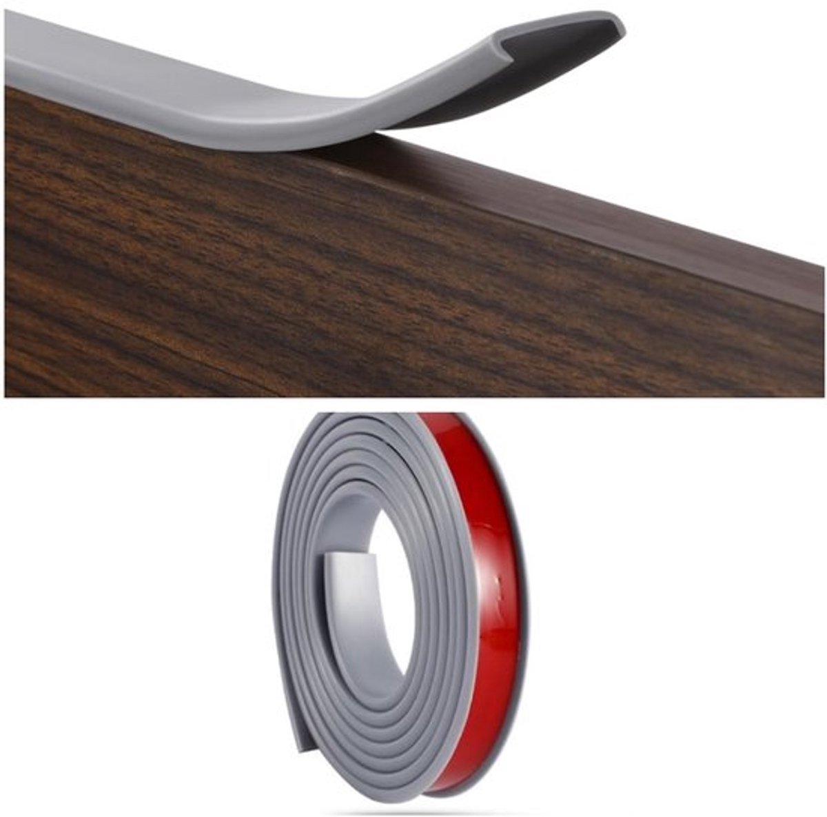 Kantafwerkingsstrip - Zelfklevende U-vormige kantafwerkingsstrip - Kantafwerkingsstrip - Flexibele TPE tafelhoekbeschermingsstrip - Zelfklevende U-vormige bevestigingsstrip - 3 meter × 30 millimeter - Grijs