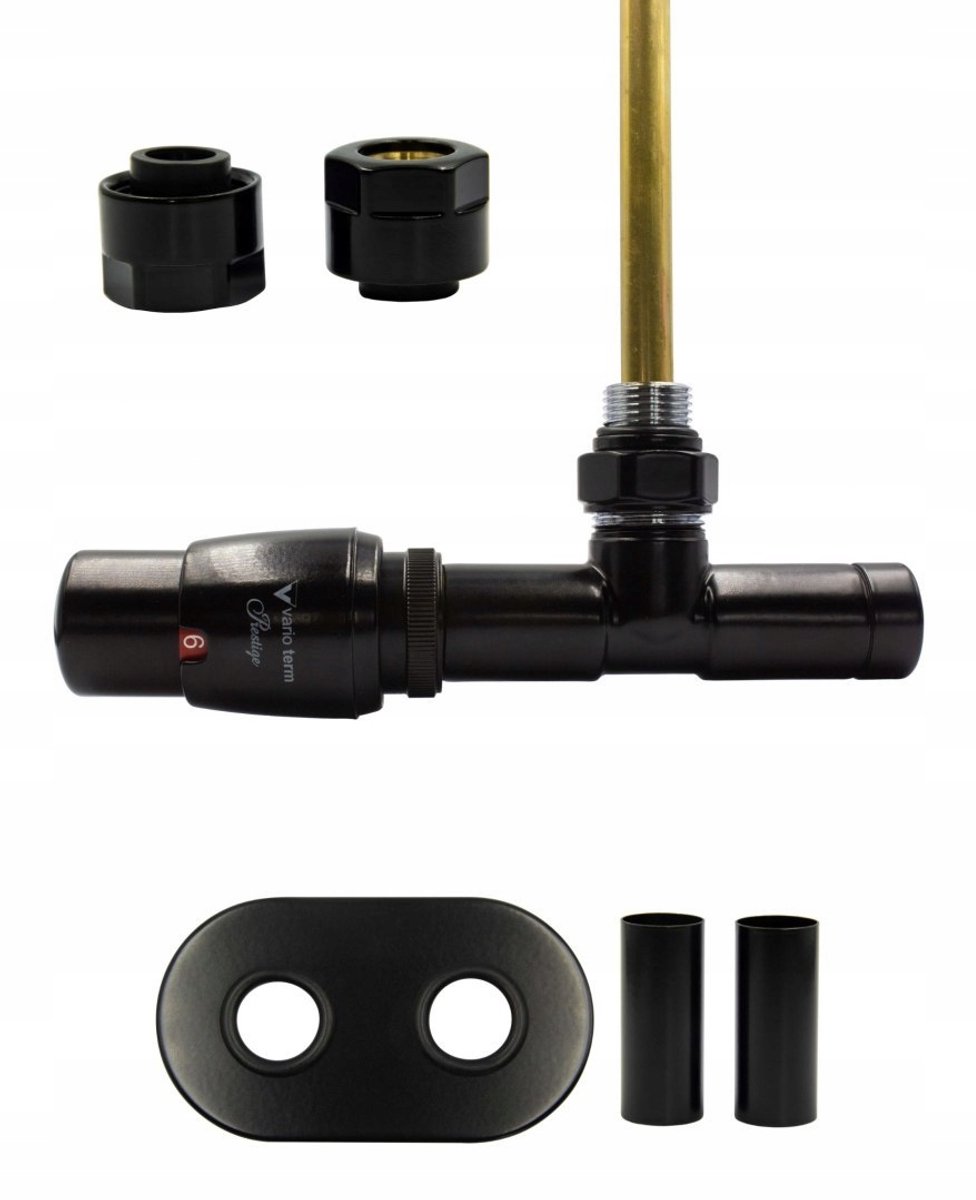 Vario-Term UNICO Hoek thermostaatkraan set Links Mat Zwart CU