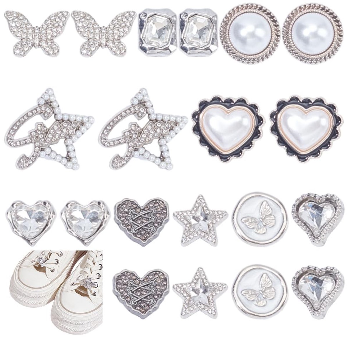 Dailygoods- Schoen Charms 20 Stuks - 10 Stijlen - Slagvaste Polymeer - Snelsluitmechanisme - Decoratie voor Sneakers - Upgrade je Schoenen