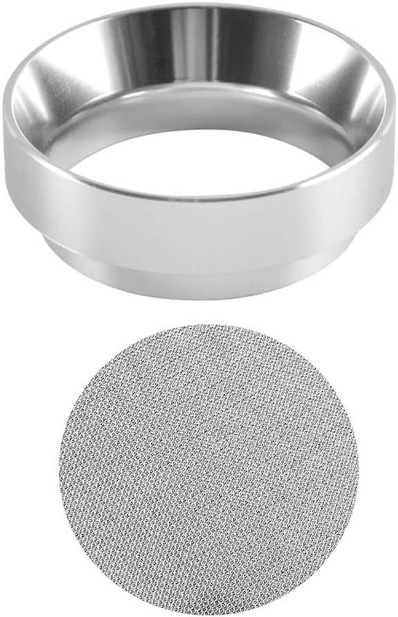 Espresso Puck Screen Doseer Trechter Espresso Bereiding Roestvrij Staal 58mm Zilver