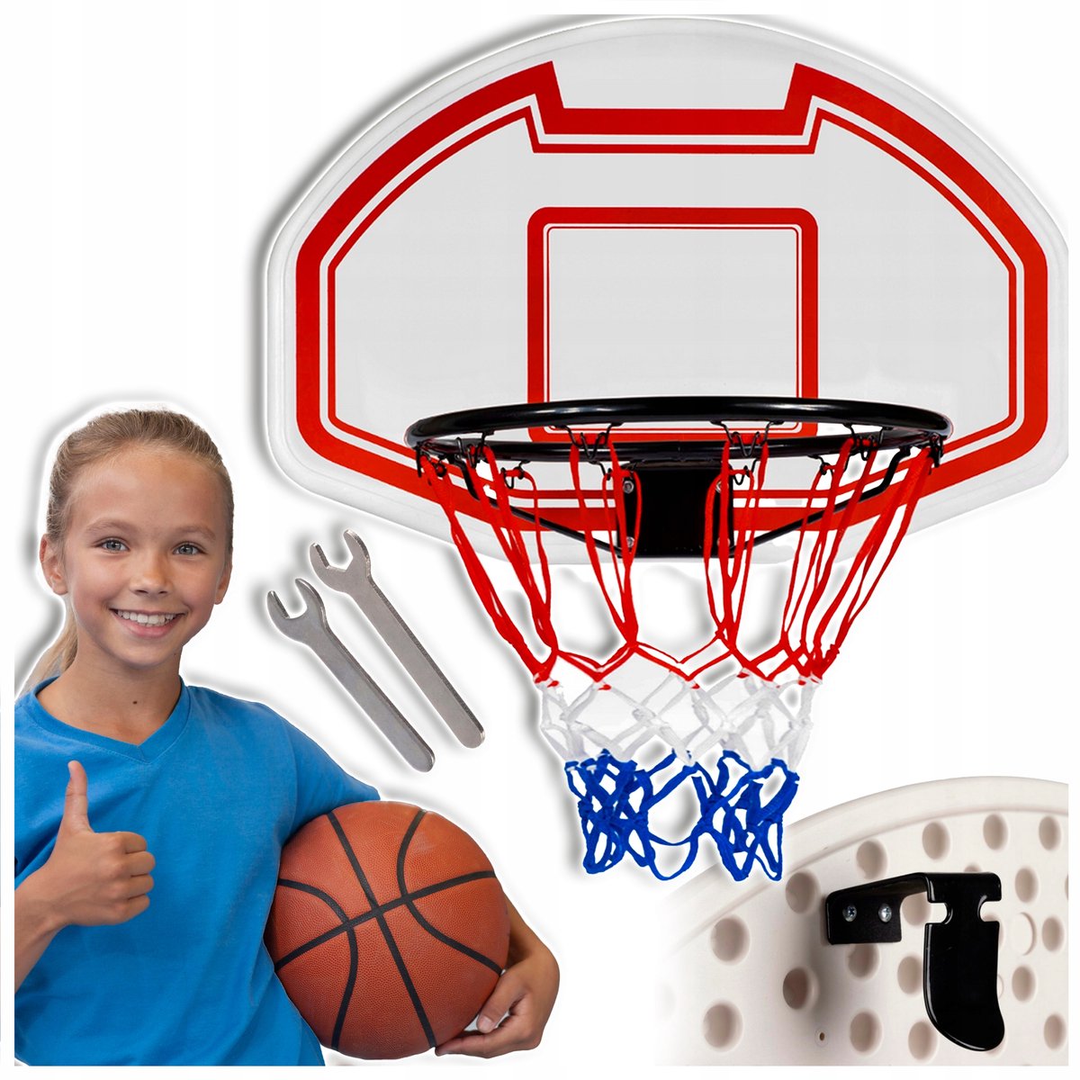 Hangende Basketbalring met Bord voor Kinderen - TRIZAND