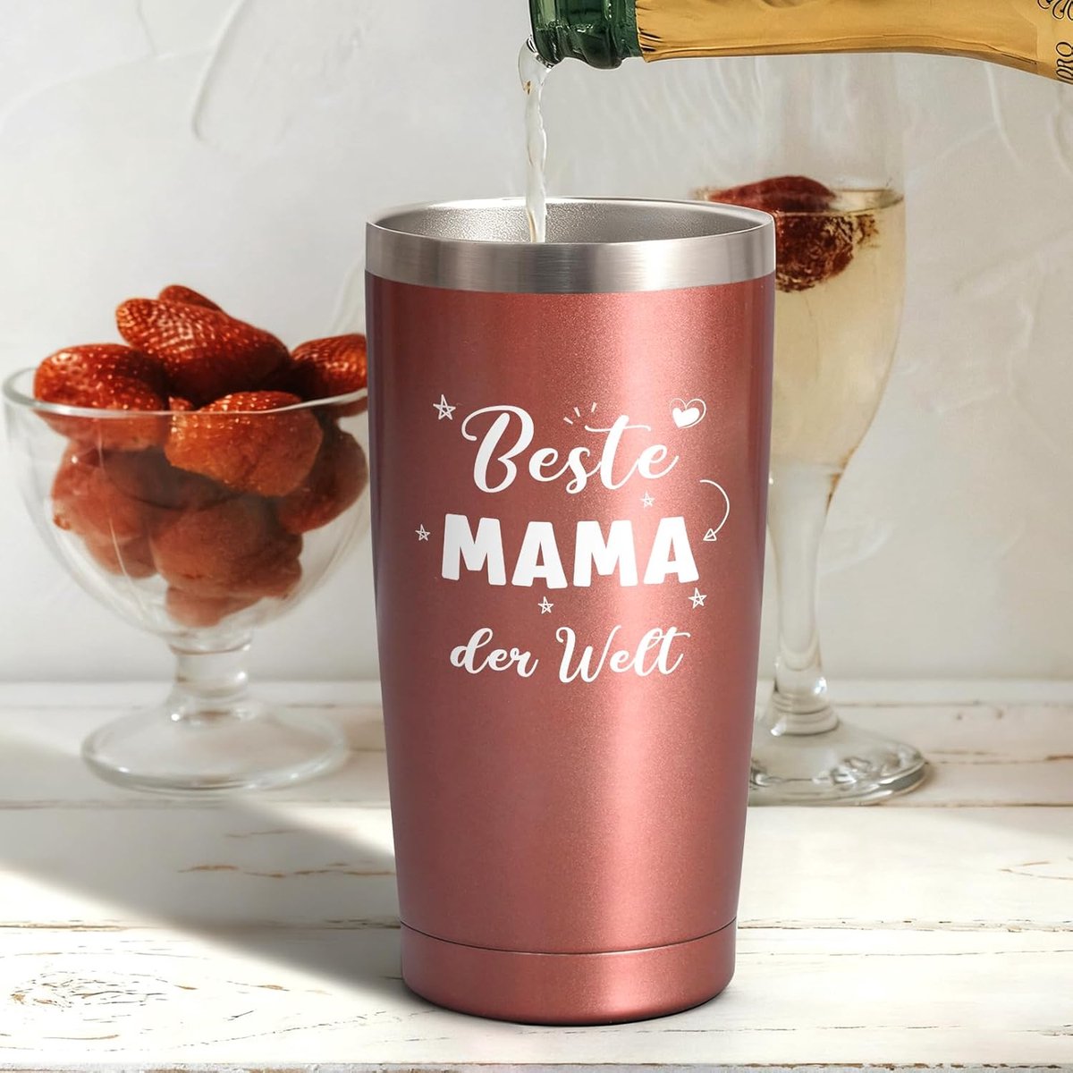 Thermobeker Set - Wijnbeker Mok - Dranken Meenemen - Beste ter wereld - 600 ml - Wit — cadeau in Koken & Dineren - foto 5