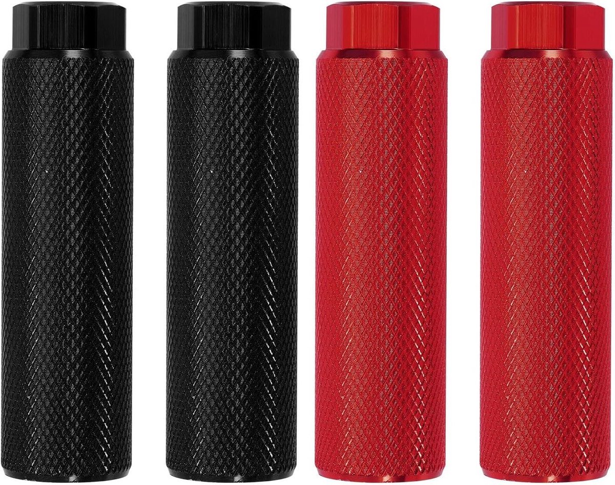 Fietsharingen - Voetsteunen Fiets - Extra Ondersteuning - Aluminiumlegering - 4 Stuks - Rood Zwart