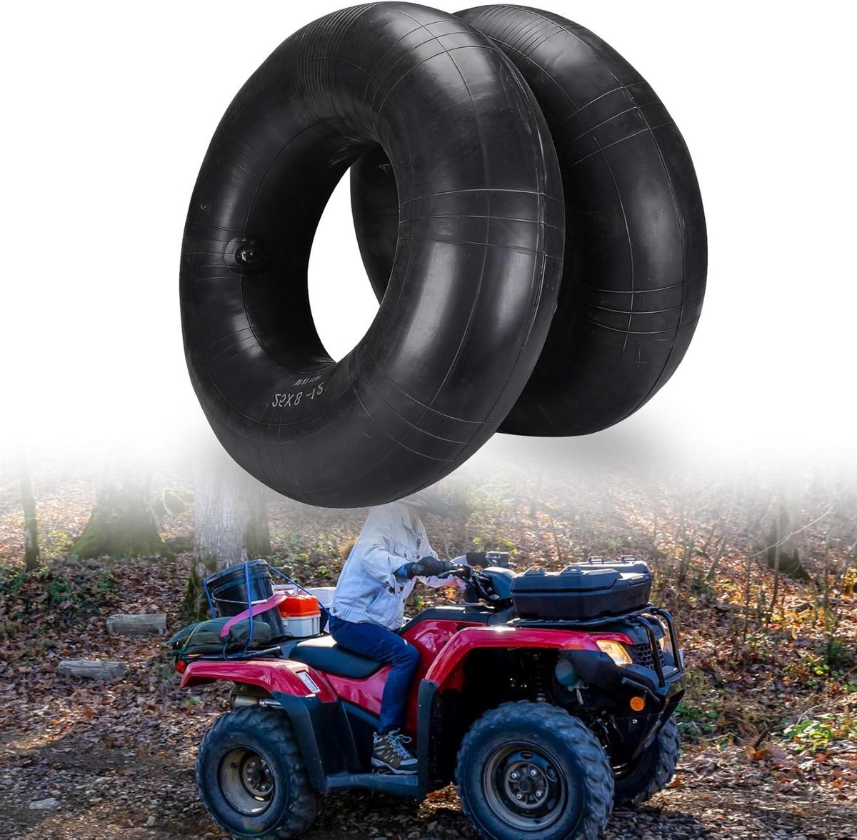 Banden Binnenbanden - Reserve Banden - Vervoer Ondersteuning - Butyl Rubber Materiaal - 25x8-12 Inch - Zwart