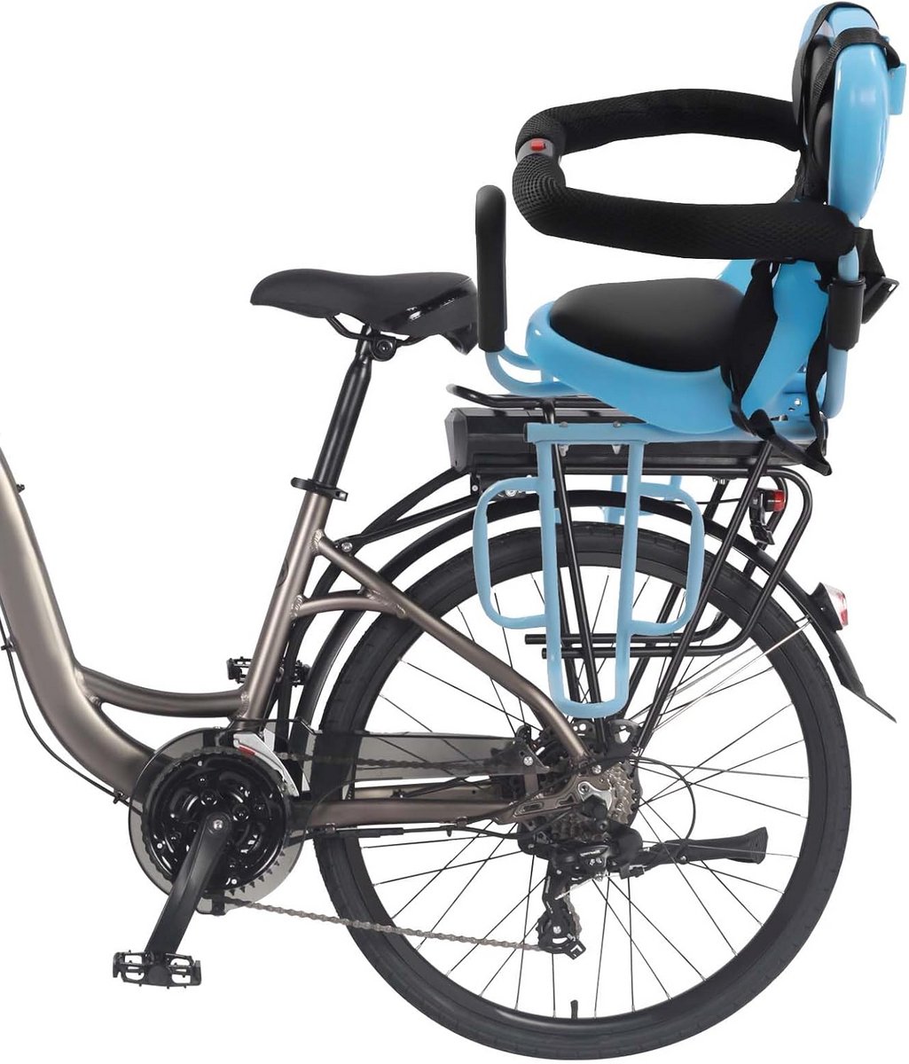 Kinder Fietsstoel - Achterzitje Baby - Samen Fietsen - Veiligheidsbeugel & Gordel - 6 Maanden tot 6 Jaar - Blauw