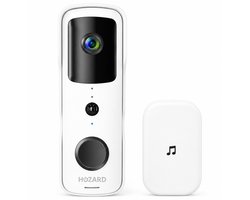 Hozard® Deurbel met Camera en DingDong – Draadloze Video Deurbel – 5200mAh – Wit